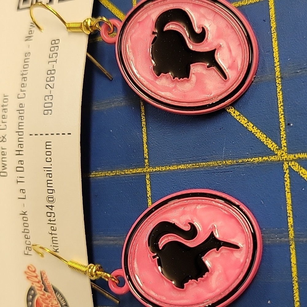 Barbie Pink Silhouette Dangle Earrings